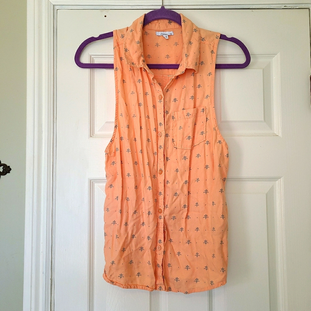 O'Neill button down collared tank top